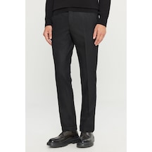 Altınyıldız Classıcs Erkek Sıyah Slim Fit Dar Kesim Gizli Lasiktli Yan Cepli Esnek Klasik Pantolon Siyah
