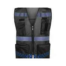 Motosiklet Reflektörlü Yelek Polyester Kumaş Çok Fonksiyonlu Cepler Motor Yelek Siyah
