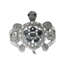 Hdmarketim Hdmarketim Otantik Swarovski Taşlı Kaplumbağa Kelepçe Metal Bilek N11.88339 Çok Renkli