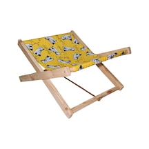 Barış Dizayn Doğal Ahşap Kedi Hamak (Sarı) 50 x 43 x 28 CM