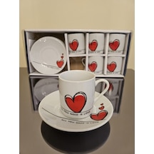 All You Need İs Love 6'lı Kahve Fincanı