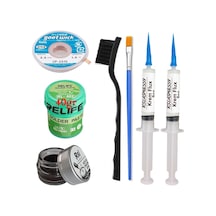 Relıfe Rl-402 Krem Lehim 183 C 40gr Havya Uç Temizleyici Flux Lehim Toplama Cp-2515 Emme Teli Fırça Seti08