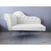 Metalda Josefin Bench Koltuk Berjer Gümüş Seri 130 Cm Beyaz