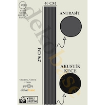 Antrasit 40x270 Cm Yeni Nesil Akustik Ahşap Duvar Paneli