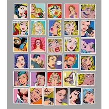Retro Kız Seri 2 Sticker Seti Laptop Ajanda Notebook Tablet Telefon Defter Etiket Bullet Journal Diğer