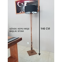 Siyah Başlık- Koyu Meşe Ahşap Lambader