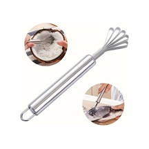 Chuangyinshop 1 Adet Çok Amaçlı Paslanmaz Çelik Mutfak Gereci 10lu Dilimli Hindistan Cevizi Rendesi Balık Pulları Temizleyici Gümüş Gümüşi