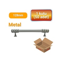 50 Adet Halka Boru Kroma Beyaz Metal Mobilya Kulpu 128mm Beyaz - Krom