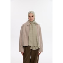 Mirsoy Scarf İpeksi Jakar Şal V Desen Yeşil