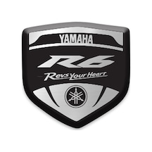 Motosiklet Stıcker Yamaha R6 Logolu 3d Kabartmalı Siperlik Camı 1