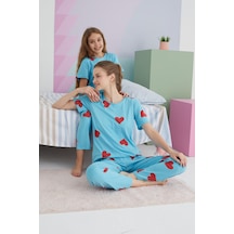 Siyah İnci Pamuklu Örme Pijama Takım 24117057 Çok Renkli