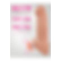 Amoria Shop Uzatmalı Uyarıcı Tırtıklı Titreşimli 3 Cm Dolgulu 19 Cm Testis Tutacaklı Realistik Penis Kılıfı