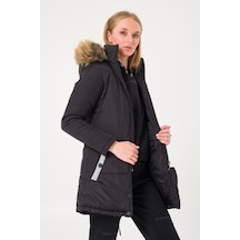 Toridas Kışlık Kürk Yaka Şişme Kadın Mont 7112siyahh 001