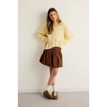 Defacto Kız Çocuk Poplin Etek F7077a825aubn319 Kahve