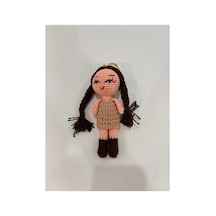 Amigurumi El Örgüsü Melek Kız Anahtarlık Bej Bej