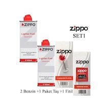 Zippo Benzin+1 Paket Taş+ Fitil Seti Çok Renkli