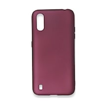 Newface - 864 - Samsung Uyumlu Galaxy A01 Kılıf First Silikon - Lvsqvr - - Mürdüm
