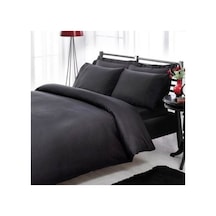 Taç Premium Basic Pamuk Saten Nevresim Takımı Stripe Siyah