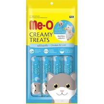 Me-O Creamy Treats Tavuklu ve Ciğerli Kedi Ödülü 4'lü 4 x 15 G