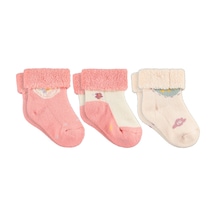 Civil Baby Kalp Kıvrık Havlu 6- 3'lü Bebek Kız Çorap Set Standart
