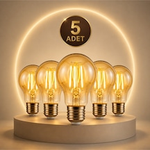 A6 Led Filament Ampul 6w 2700k Amber Cam Sarı Işık 600 Lümen 5li