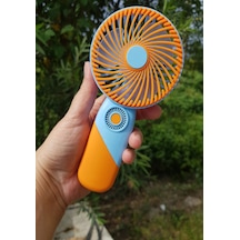 Usb Şarjlı Mini El Fanı Taşınabilir Vantilatör 3 Kademeli Sessiz Fan Telefon Tutuculu Turuncu
