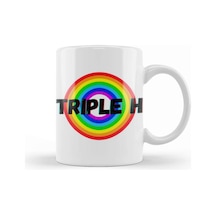 Triple H Vintage Retro Rainbow Style Warriors Design Wrestlers Gift Kupa Bardak Porselen Karışık
