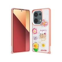 Zore Poco M6 Pro 4g Kılıf Parlayan Simli Kabartma Figürlü Ogaa Cevze Kapak - Pembe