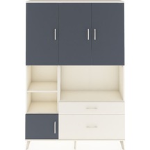 Arges Dolap 7 Raflı 2 Çekmeceli 5 Kapaklı 132x30x195 Aytaşı-antrasit/aytaşı Antrasıt/aytası