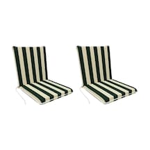 Sandalye Minderi Arkalıklı Lastikli Süngerli-2 Adet(Yeşil-Beyaz) (525695568)