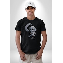 Japon Anime Baruto Momoshiki Unisex Unisex Siyah Organik Baskılı T-shirt Penye Yüksek Kalite Siyah