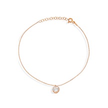 Argentum Concept Zirkon Tek Taşlı 925 Ayar Gümüş Halhal - H001801 Pembe