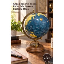 1 Adet Ahşap Pusulalı Dekoratif Dünya Küre Ahşap Tasarım Globe, Ev Ve Ofis Dekoru, Süsleme Öğesi