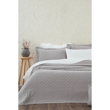 Ecocotton Reha Gri Çift Kişilik %100 Organik Pamuk Yatak Örtüsü Seti 240 260 Cm Gri