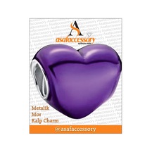 Metalik Mor Kalp Charm