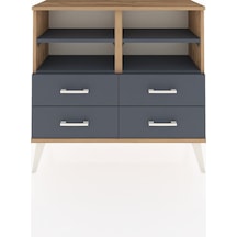 Arges Şifonyer 4 Raflı 4 Çekmeceli 88x30x80 Çam-antrasit Antrasit