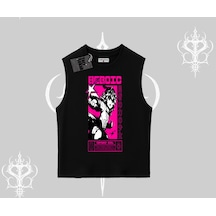 Tarzsokak Kolsuz Tshirt Heroic Anime Girl Japon Stil Grafik Baskılı Siyah