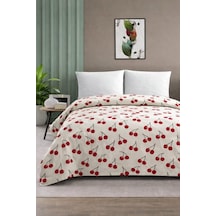 Çift Kişilik Pike Yatak Örtüsü%100 Pamuk 220x230 Kiraz Çok Renkli