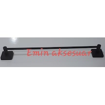 Uzun Havluluk 40 Cm Kare Tabanlı Mat Siyah