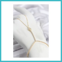 Bezos Gold Renk Pirinç Zirkon Taşlı Damla Model Şahmeran Dfnbez