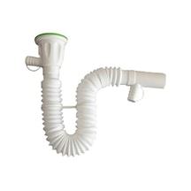 Çiftli Lavabo Sifonu-Gider Borusu Çamaşır Bulaşık Makine Çıkışlı N11.453
