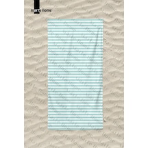 Marte Home Summer Stripes 3 - Baskılı Plaj Havlusu Mavi, Beyaz