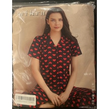 Mihra Milan Düğmeli Des.pijama Takım50501 Siyah