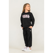 U.S. Polo Assn. Kız Çocuk Baskılı Siyah Uzun Kol Eşofman Takımı Us2717-c-v1 Us2717-c-v1