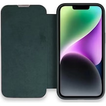 Newface Apple Apple iPhone Uyumlu  14 Pro Max Kılıf Dolpin Kapaklı - Koyu Yeşil