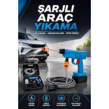 Şarjlı Oto Yıkama Bahçe Sulama Tabancası Makinesi Yüksek Basınçlı Renkli