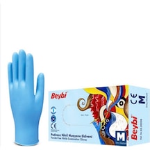 Beybi Nitril Mavi Pudrasız Eldiven Medium 100'lü