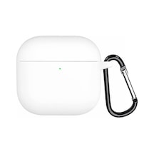 Airpods 5 İçin Kılıf Askılı Mat Silikon Beyaz Airpods 5 İle Uyumlu Kılıf - Beyaz