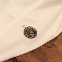 Dkmn Gümüş 925 Ayar Viking Rune Gümüş Kolye
