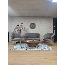 Zafir Teddy Takım Gold Kaplama Sivriltme Ayak Çay Seti Koltuk - Berjer , Balkon, Salon, Ofis Kahverengi